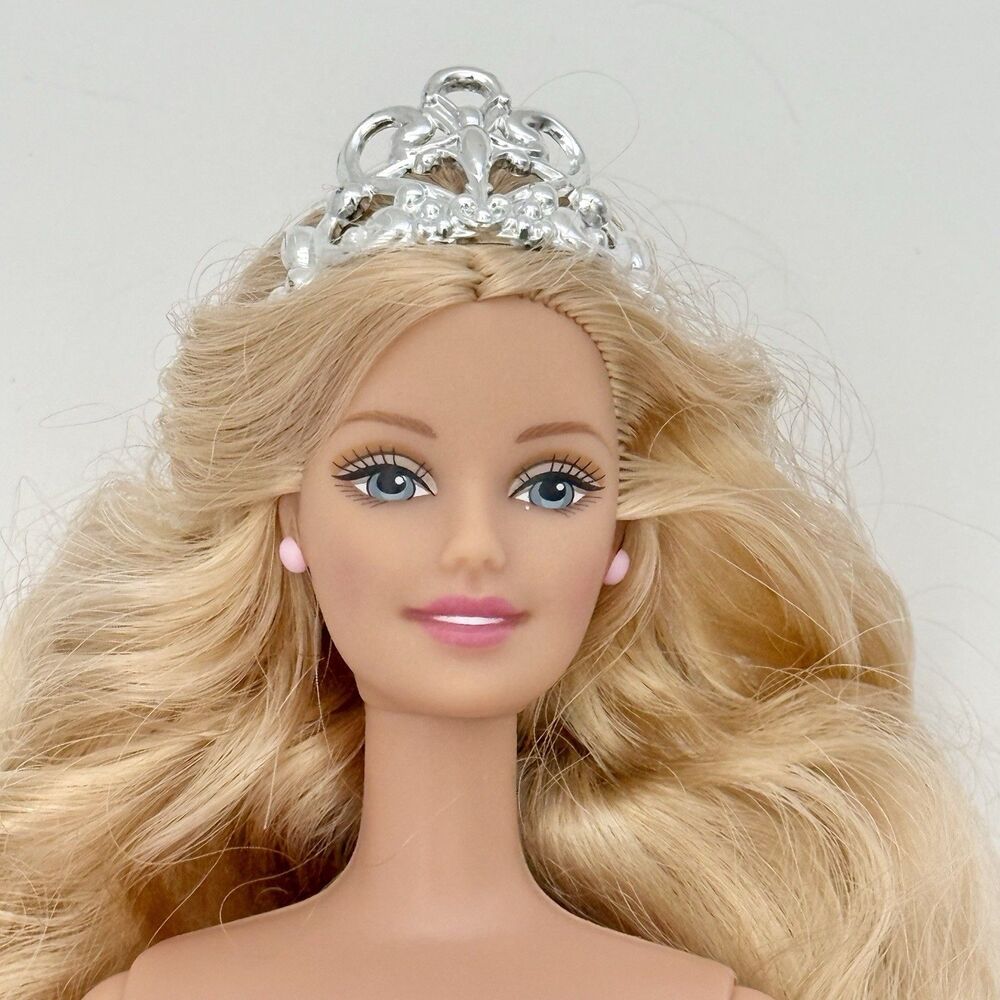 2002 Barbie Princess Princesa Doll MATTEL #56776 Pink Dress Silver Crown Blonde